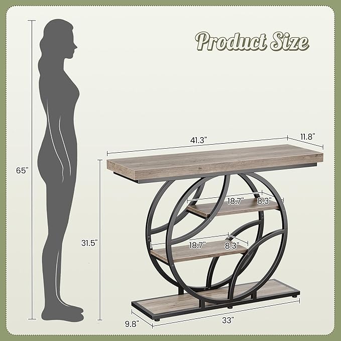 Huuger 41.3 Inch Entryway Table, Modern Console Sofa Table, Accent Table - Image 2