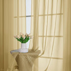 Extra Long Gold Sheer Curtains 96 Inches Long 2 Panels Set, Soft Lightweight - Image 6