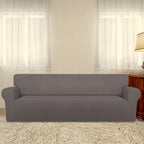 PureFit Stretch Couch Covers for Sofa 4 Seater Slipcovers Taupe | 1-Piece Sofa - Image 2