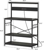 SUPERJARE Bakers Rack with Power Outlets, Microwave Stand, 39.4 X 14.3 Inch - Image 7