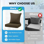 Sunbrella Outdoor Deep Seat & Back Cushion Set, 24 x 24 Inch Water Repellent - Image 7