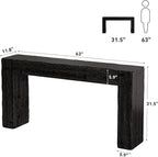 Solid Wood Console Table, 63-Inch Farmhouse Sofa Table Behind Couch - Image 2