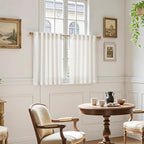 45 Inch Short Window Linen Curtains, Kitchen Window Curtains Over Sink Light - Image 6