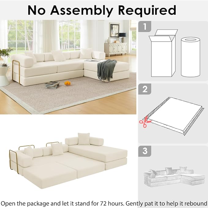 HANXIN 108" Modular Sectional Sofa, Futon Convertible Sofa Bed, Oversized - Image 3