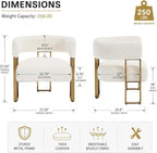 Barrel Accent Chairs Set of 2, Modern Side Chair - Image 2
