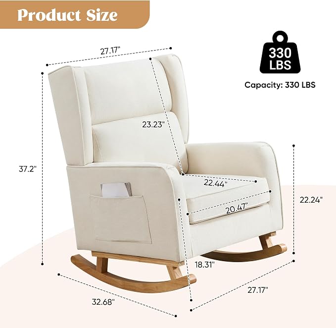 HCHAIRH Nursery Rocking Chairs, Rocking Chair Nursery - Image 2