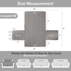 Cool Gray Loveseat Covers for 2 Cushion Couch, Water-Repellent Covers for Sofa - Image 7