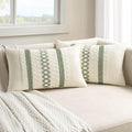 MIULEE Set of 2 Sage Green Boho Decorative Lumbar Pillow Covers 12x24 Inch | by MIULEE