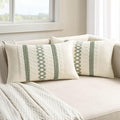MIULEE Set of 2 Sage Green Boho Decorative Lumbar Pillow Covers 12x20 Inch | by MIULEE