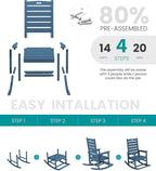 SERWALL Outdoor Rocking Chair Set of 2, Oversized Rocking Chair - Image 8