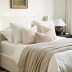 Faux Fur Throw Pillow Covers 18x18 Inch Set of 2 Boucle Neutral Decorative - Image 4
