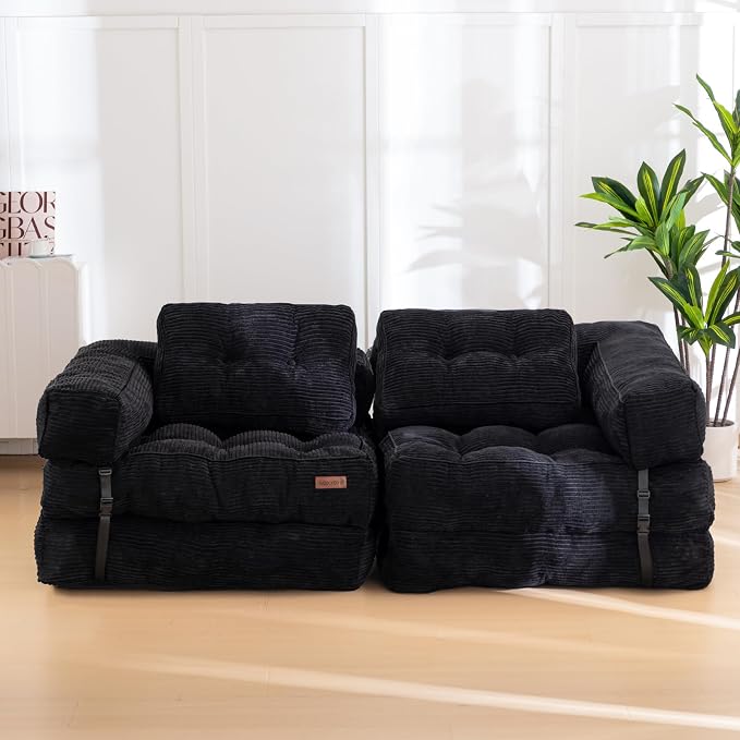 MAXYOYO Folding Sofa Bed, L-Shaped Convertible Sofa - Image 9