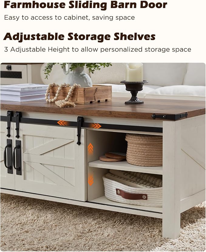 OKD 48" Farmhouse Lift Top Coffee Table - Image 6