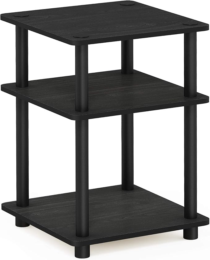Furinno TURN-N-TUBE Side Table, 3-Tier Square Modern End Table, Open Shelves by Furinno-FitsYourSpaceFitsYourBudget