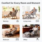 Lazy Chair with Ottoman, Modern Accent Lounge Leisure Sofa with Armrests - Image 5