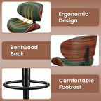 YaFiti Bar Stools Modern PU Leather Adjustable Swivel Barstools, Kitchen - Image 4