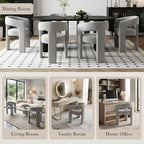 Modern Chenille Barrel Dining Chair Upholstered Fabric Dining Room Chair - Image 6