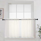 Short Sheer Curtains 24 Inches Long 2 Panels by OWENIE