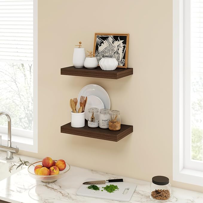 Acovy 16 Inch Floating Shelves, 9.3" Deep Floating Shelf Wall Mounted, Rustic - Image 2