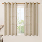 54 Inch Semi Sheer Linen Curtains 2 Panels Set, Light Filtering Bedroom Window by LAMIT