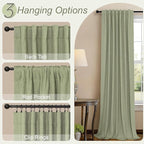 Light Sage Green Back Tab Blackout Curtains - Image 6
