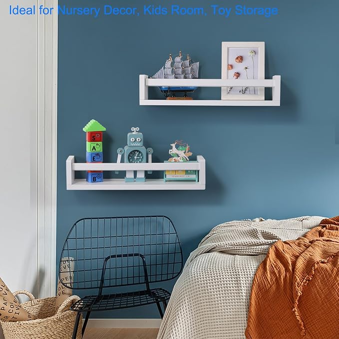 JORIKCHUO Nursery Book Shelves, Kitchen Spice Rack, or Rustic Wall Mounted - Image 4
