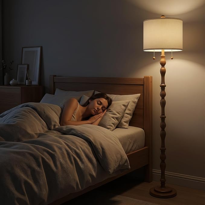 Scenekoy 65.5 Natural Real Wood Floor Lamp - Image 6