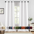 MIULEE Blackout Curtains for Bedroom 2 Panels 40 x 90 Inch Long Pure White | by MIULEE
