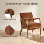 DUMOS Mid Century Modern Accent Chair, Upholstered Armchair - Image 7