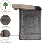 Rustic Storage Ottoman Seat Stool, Farmhouse Accent Side Table, Antique - Image 7