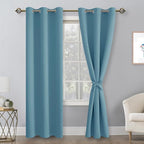 Blackout Curtains for Bedroom, 42 x 84 Inches, Stone Blue, 2 Panels | Thermal - Image 8
