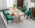 KCC Velvet Dining Chairs Set of 4, Upholstered High-end Tufted Dining Room Chair - Image 9