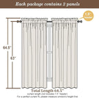 Chyhomenyc Sheer Curtains 63 Inch Length 2 Panels, Burgundy | Light Filtering - Image 2