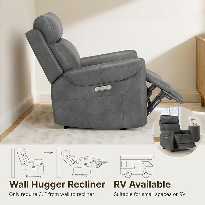 KISLOT Leather Recliner Chair for Adults Wall Hugger RV Recliner - Image 5