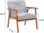 UNICOO® Mid-Century Retro Modern Accent Chairs, Solid Wood Armrest Lounge - Image 3