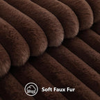 decorUhome Fall Faux Fur Throw Pillow Covers 16x16 Set of 2 Dark Brown | - Image 7