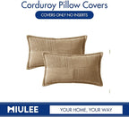 MIULEE Decorative Lumbar Throw Pillow Covers 12x20 Inch Khaki 2 Pack | Boho - Image 6