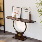 Wood Console Table for Entryway or Living Room, Circle Design - Image 7