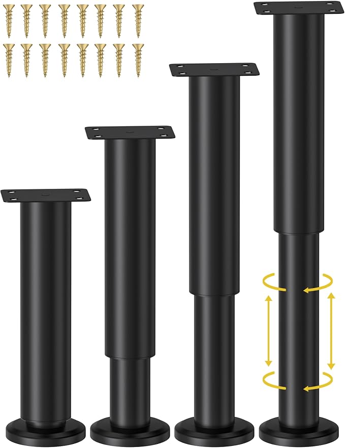 Wlrrcwdttc 4 Pcs Adjustable Height Bed Support Legs by Wlrrcwdttc
