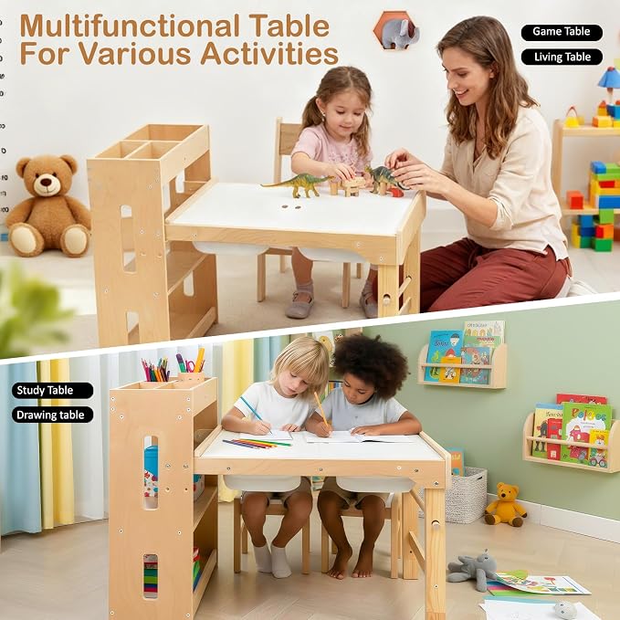 WINGYZ Sensory Table and Chairs, Toddler Activity Table and 2 Chair Set - Image 5