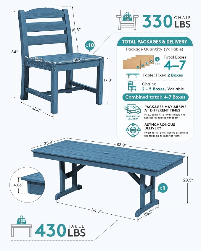 SERWALL 9 Piece Outdoor Dining Set - Image 2