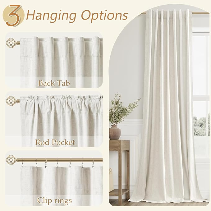 100% Blackout Linen Short Curtains - Image 6
