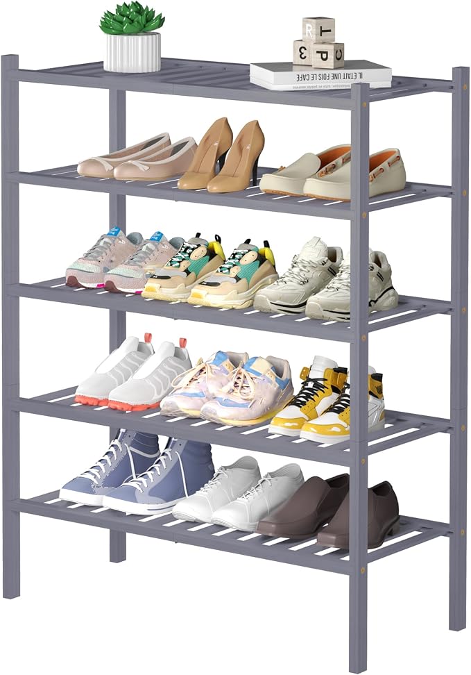 ROMGUAR CRAFT 5 Tier Bamboo Shoe Rack by ROMGUAR+CRAFT