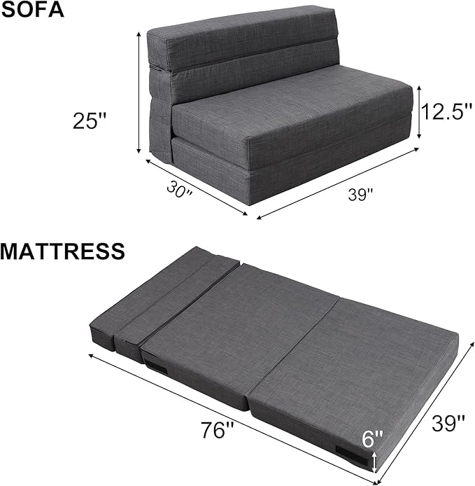 ANONER Folding Sleeper Chair Sofa Bed - Image 3