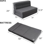 ANONER Folding Sleeper Chair Sofa Bed - Image 3