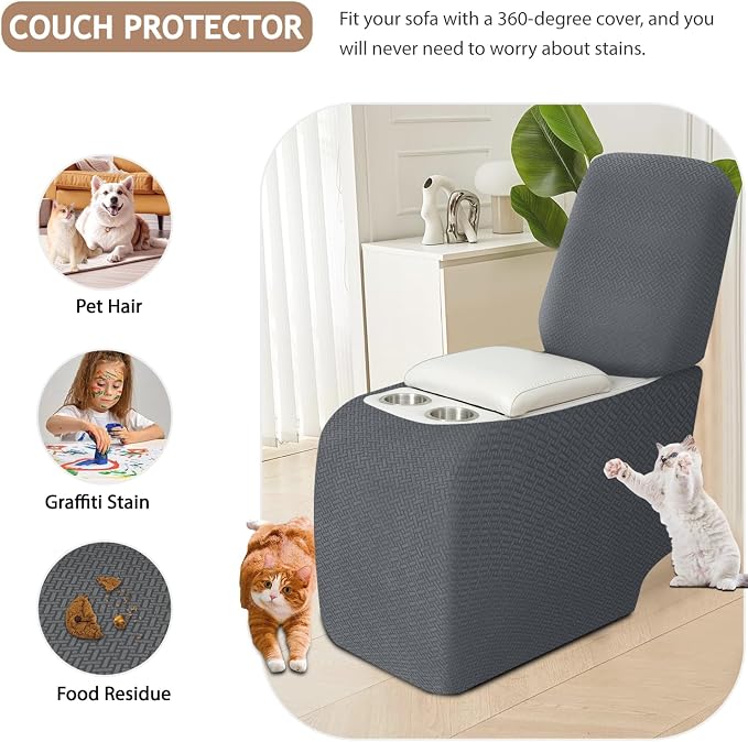 ALIECOM Recliner Sectional Couch Covers L Shape Stretch Corner Reclining - Image 5