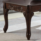 Roundhill Furniture Traditional Ornate Detailing Wood Coffee Table, Dark Cherry - Image 3