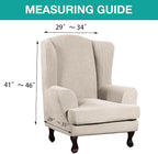 Turquoize Wingback Chair Covers 2 Piece Wing Chair Slipcover Stretch Slipcovers - Image 5