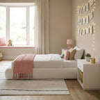 RECCI AirFrame Half-Moon Upholstered Twin Platform Bed Frame, Velvet Curved - Image 5