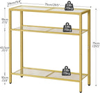 HOOBRO 29.5" Narrow Console Table, 3-Tier Tempered Glass Sofa Table, Modern - Image 3